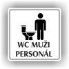 Cedule wc muži personál – plast (piktogram)