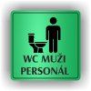 Cedule wc muži personál – plast (piktogram)