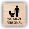 Cedule wc muži personál – plast (piktogram)