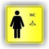 Cedule wc šatna ženy – plast (piktogram)