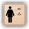 Cedule wc šatna ženy – plast (piktogram)