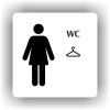 Cedule wc šatna ženy – plast (piktogram)