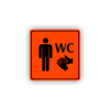 Cedule wc muži | Piktogram (čtverec)