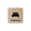 Cedule apartmán postel | Piktogram (čtverec)