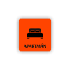Cedule apartmán postel | Piktogram (čtverec)