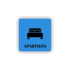 Cedule apartmán postel | Piktogram (čtverec)