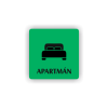 Cedule apartmán postel | Piktogram (čtverec)