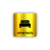 Cedule apartmán postel | Piktogram (čtverec)