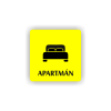 Cedule apartmán postel | Piktogram (čtverec)