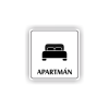 Cedule apartmán postel | Piktogram (čtverec)
