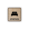 Cedule apartmán postel | Piktogram (čtverec)