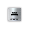 Cedule apartmán postel | Piktogram (čtverec)