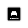 Cedule apartmán postel | Piktogram (čtverec)