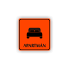 Cedule apartmán postel | Piktogram (čtverec)