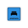 Cedule apartmán postel | Piktogram (čtverec)
