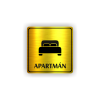 Cedule apartmán postel | Piktogram (čtverec)