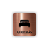 Cedule apartmán postel | Piktogram (čtverec)