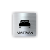 Cedule apartmán postel | Piktogram (čtverec)
