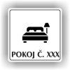Cedule pokoj č. xxxx (číslo) – plast (piktogram)