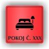 Cedule pokoj č. xxxx (číslo) – plast (piktogram)
