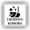 Cedule úklidová komora – plast (piktogram)
