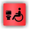 Cedule wc vozíčkář, invalida – plast (piktogram)