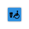 Cedule wc vozíčkář, invalida | Piktogram (čtverec)