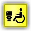 Cedule wc vozíčkář, invalida – plast (piktogram)