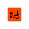 Cedule wc vozíčkář, invalida | Piktogram (čtverec)