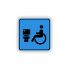 Cedule wc vozíčkář, invalida | Piktogram (čtverec)