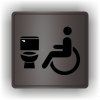Cedule wc vozíčkář, invalida – plast (piktogram)