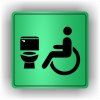Cedule wc vozíčkář, invalida – plast (piktogram)