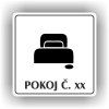 Cedule pokoj č. xxxx (číslo) – plast (piktogram)