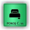 Cedule pokoj č. xxxx (číslo) – plast (piktogram)