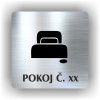 Cedule pokoj č. xxxx (číslo) – plast (piktogram)