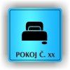 Cedule pokoj č. xxxx (číslo) – plast (piktogram)