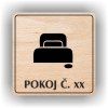 Cedule pokoj č. xxxx (číslo) – plast (piktogram)