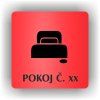Cedule pokoj č. xxxx (číslo) – plast (piktogram)