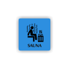 Cedule sauna postava v sauně | Piktogram (čtverec)