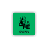 Cedule sauna postava v sauně | Piktogram (čtverec)