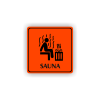 Cedule sauna postava v sauně | Piktogram (čtverec)