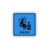 Cedule sauna postava v sauně | Piktogram (čtverec)