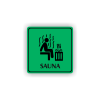 Cedule sauna postava v sauně | Piktogram (čtverec)