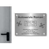 Cedule otevírací doba – AUTOSERVIS – C (Materiál Kov, Plast (dekór) NEREZ Broušená, Velikost A3 (30x42cm))