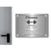 Cedule otevírací doba – FITNESS – B (Materiál Kov, Plast (dekór) NEREZ Broušená, Velikost A3 (30x42cm))