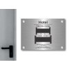 Cedule otevírací doba – HOTEL – B (Materiál Kov, Plast (dekór) NEREZ Broušená, Velikost A3 (30x42cm))
