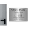 Cedule otevírací doba – NECHTOVE STUDIO – A (Materiál Kov, Plast (dekór) NEREZ Broušená, Velikost A3 (30x42cm))