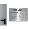 Cedule otevírací doba – PRÁVNÍK – A (Materiál Kov, Plast (dekór) NEREZ Broušená, Velikost A3 (30x42cm))