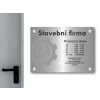 Cedule otevírací doba – STAVEBNÍ FIRMA – C (Materiál Kov, Plast (dekór) NEREZ Broušená, Velikost A3 (30x42cm))