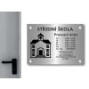 Cedule otevírací doba – STŘEDNÍ SKOLA – A (Materiál Kov, Plast (dekór) NEREZ Broušená, Velikost A3 (30x42cm))